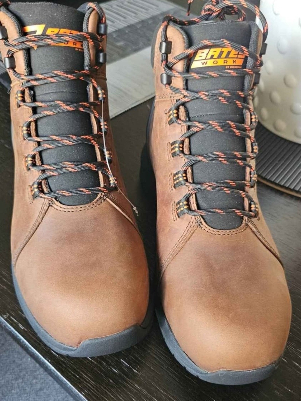 Bates Work Men's Brown Leather Lace-Up Work Boots